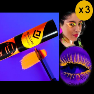 MAQUILLAJE PARA PESTAAS FLUO NARANJA 10 GR (PACK X 3 UNID)